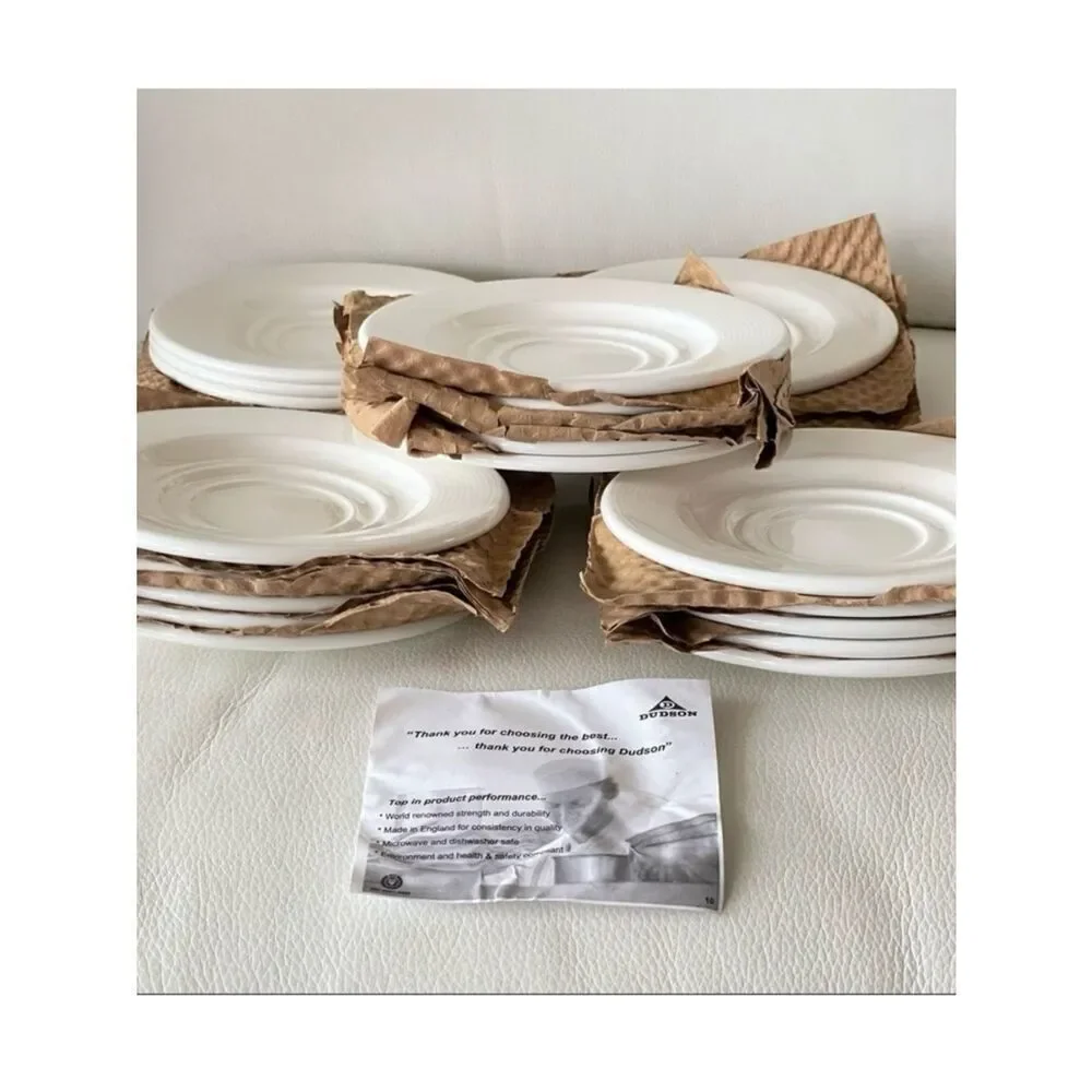 New in Box DUDSON 24 Pieces (2 Dozen) EP205 6.25”Round Evo Plate - Ceramic Pearl